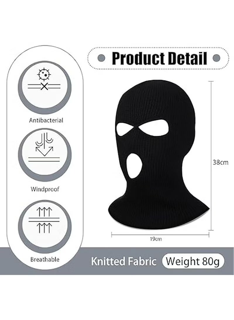 RATSAW 3 Hole Balaclava Full Face Mask Unisex Winter Neck Warm Knitted Balaclava Face Cover for Men Women Outdoor Sport Fishing Skiing One Size Fit All - Image 2